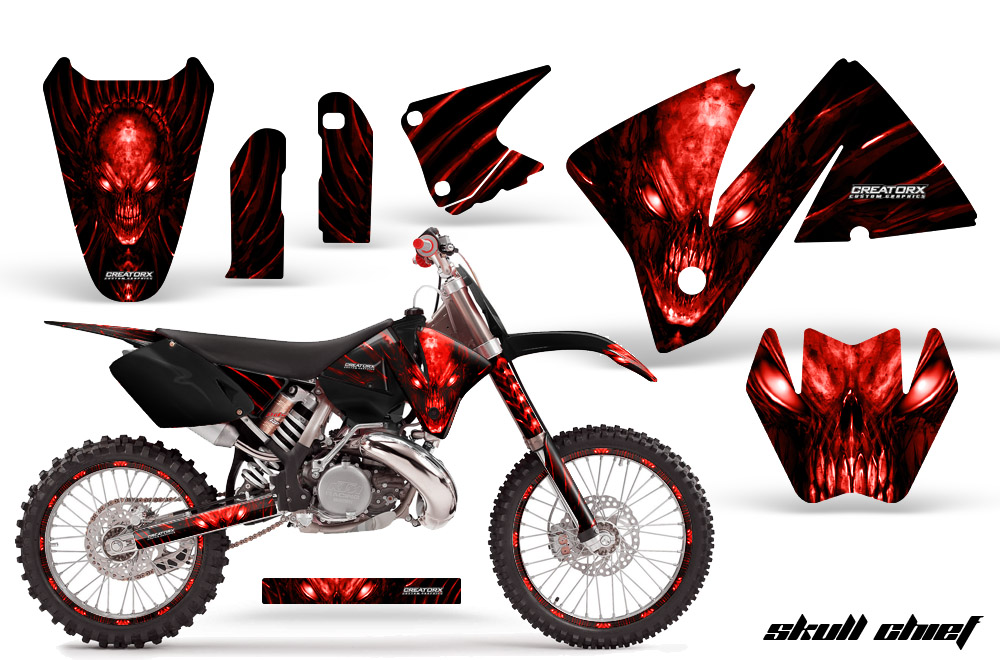 KTM C3 Graphics Kit Skull Chief Red Rims